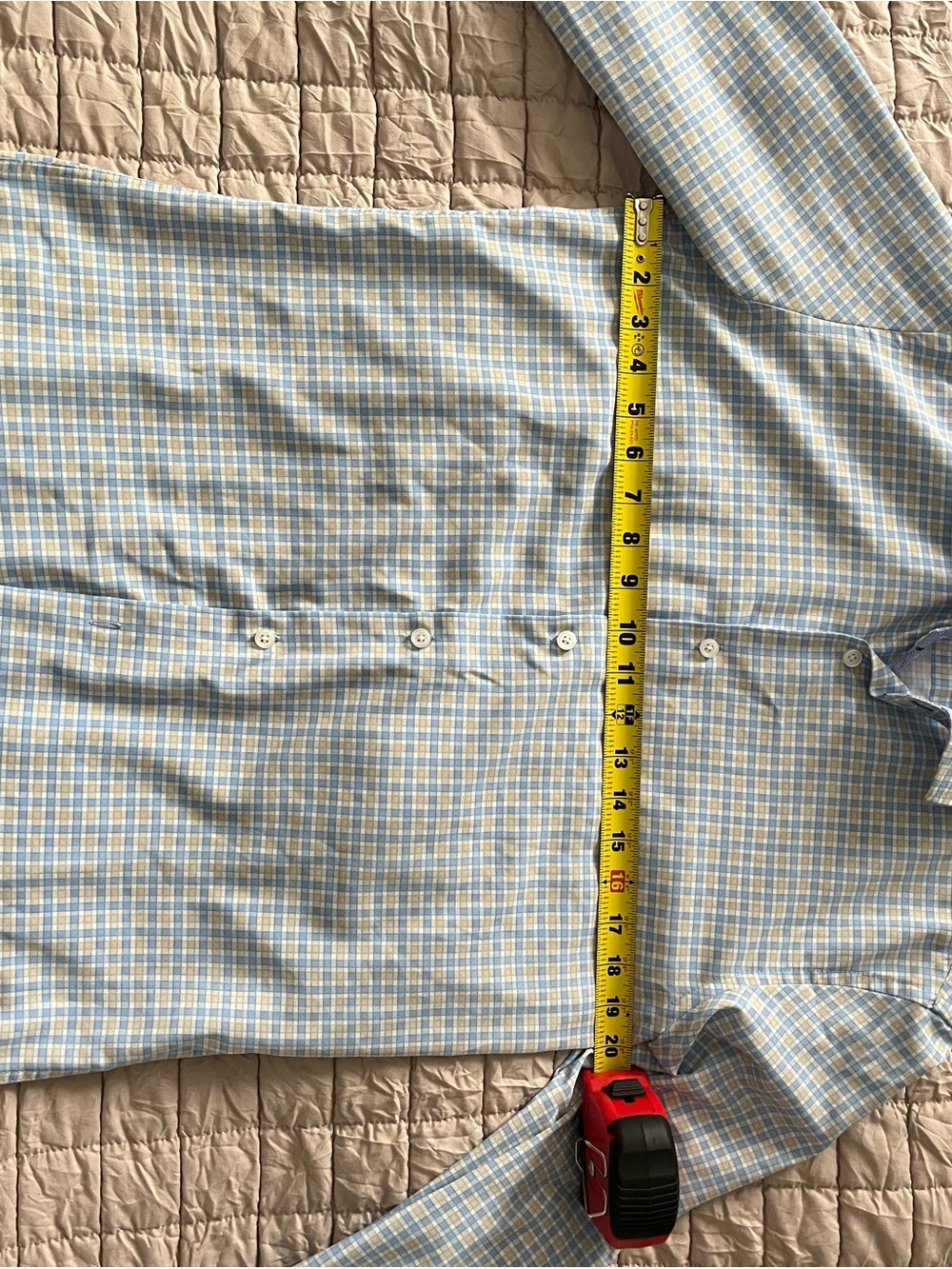 Van Heusen Blue and White Windowpane Dress Shirt - Picture 3 of 5